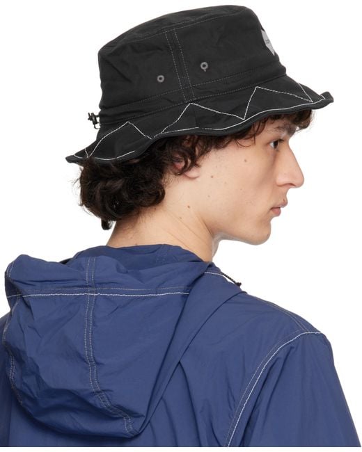 And Wander Blue Gramicci Edition Zigzag Stitch Hat for men