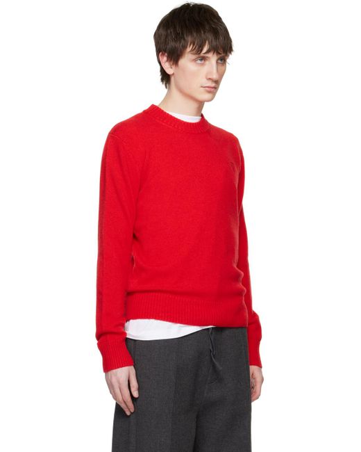 AMI Red Ami De Cœur Sweater for men