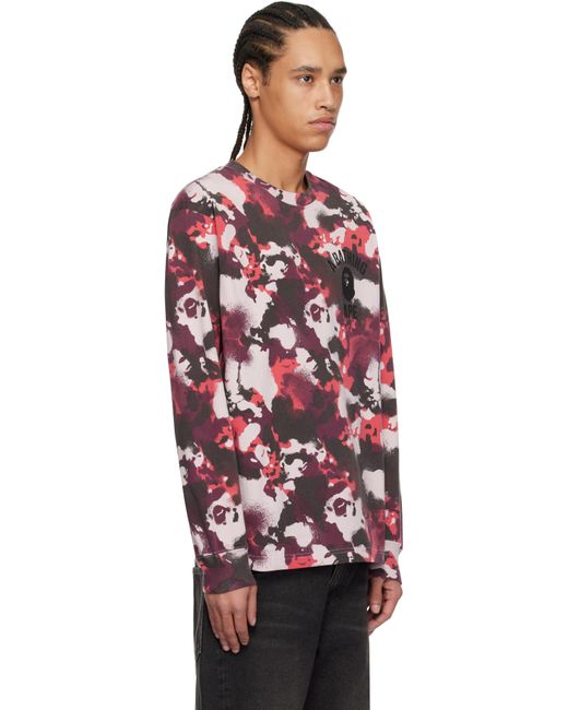T-Shirt À Manches Longues Rouge À Motif Camouflage Map A Bathing Ape pour homme en coloris Red