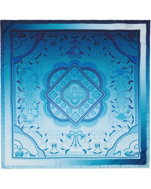 Casablanca Blue Gradient Rug Medium Silk Scarf