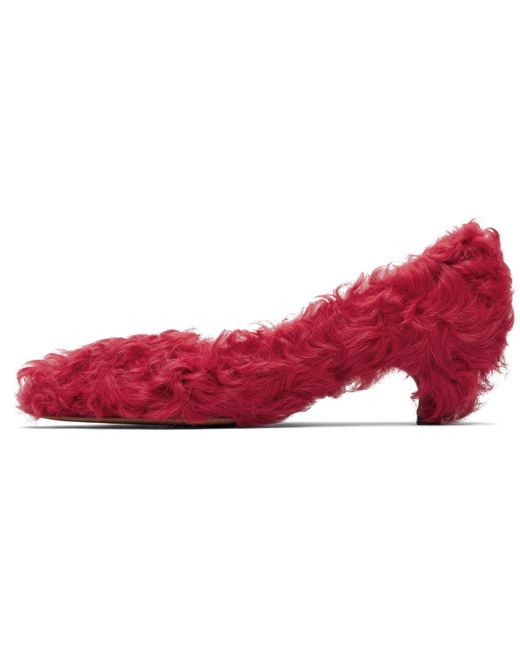 Undercover Red Furry Heels