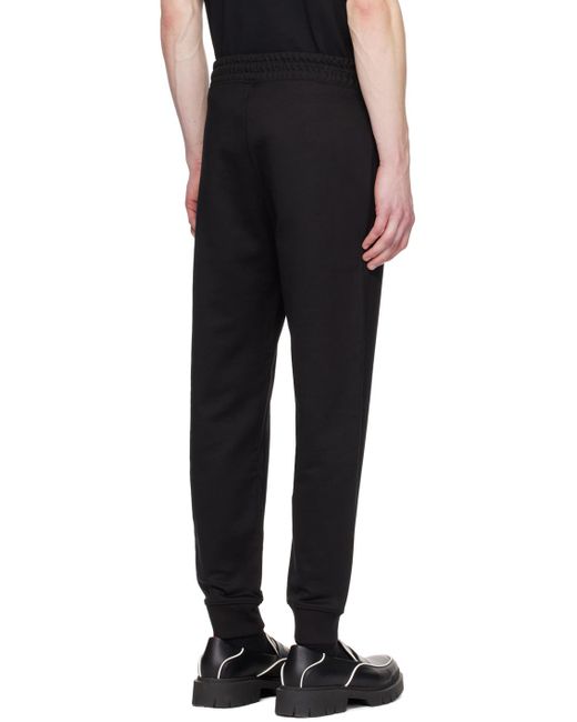 HUGO Black Embroidered Sweatpants for men