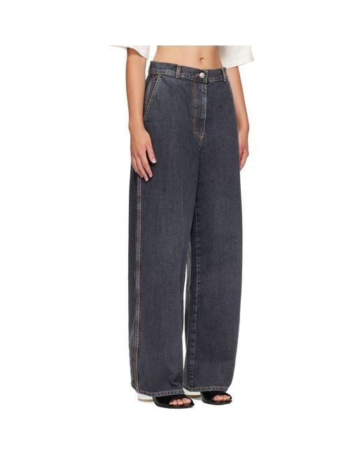 Palm Angels Blue Tree Logo Loose Jeans