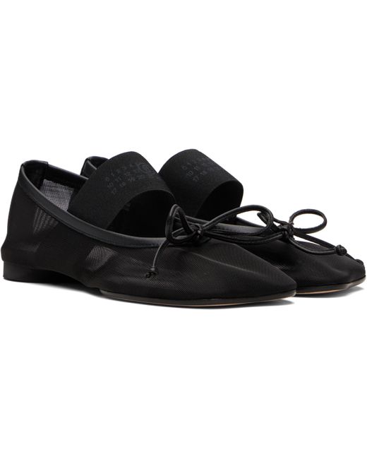 MM6 by Maison Martin Margiela Black Anatomic Numeric Ballerina Flats