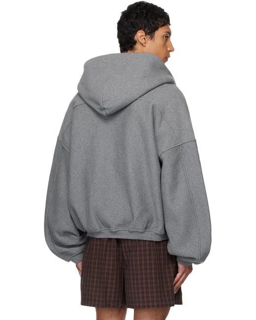 Pull À Capuche Gris À Logo En Relief Alexander Wang pour homme en coloris Gray