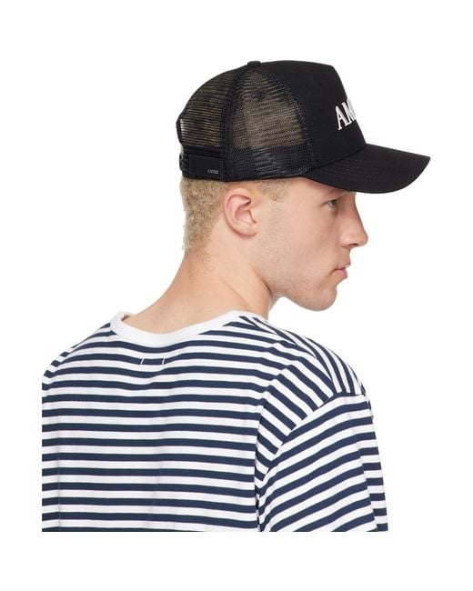 Amiri Blue Core Logo Trucker Cap for men