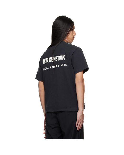 Song For The Mute Black Birkenstock Edition 'The Rebel' Distressed T-Shirt for men