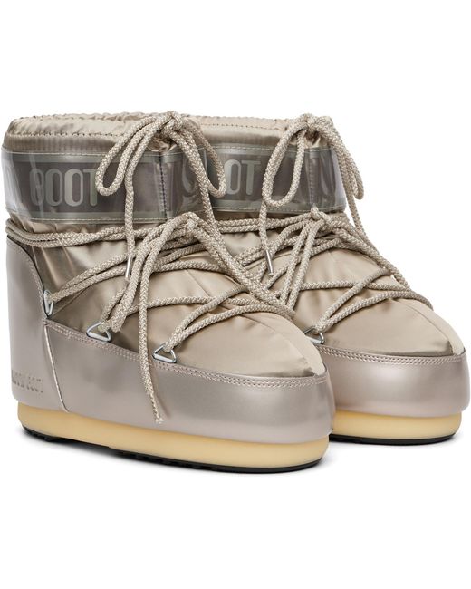 Moon Boot Gray Icon Low Glance Satin Boots