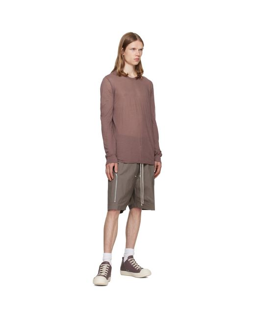 Rick Owens Gray Tower Heizer Cargo Shorts for men