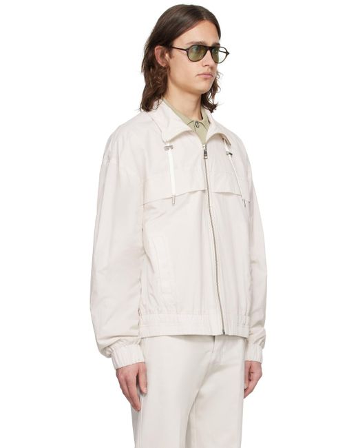 Ami Paris Off- Zip Bomber Jacket in White for Men | Lyst