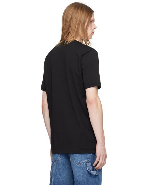 T-shirt noir à écusson HUGO pour homme en coloris Black