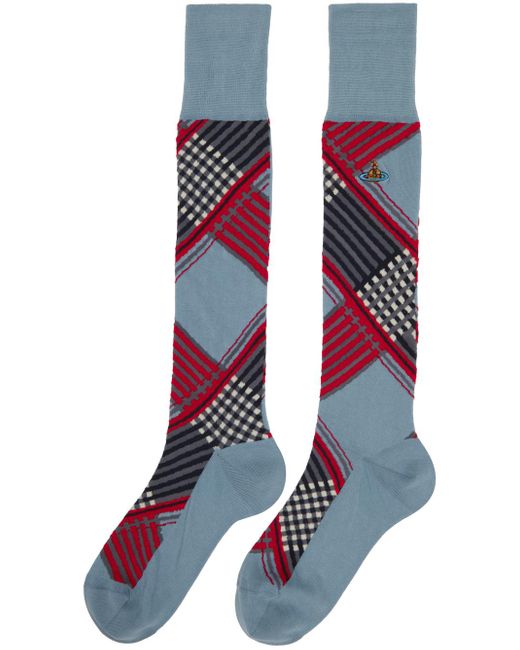 Vivienne Westwood Blue Combat Tartan Socks