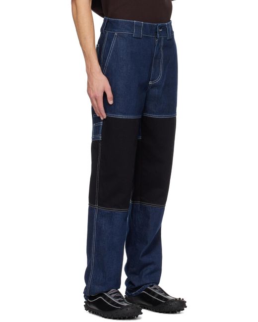 Sunnei Blue Paneled Jeans for men
