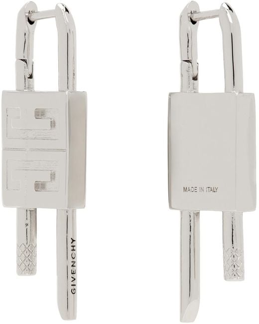 Givenchy Lock Earrings in White | Lyst UK