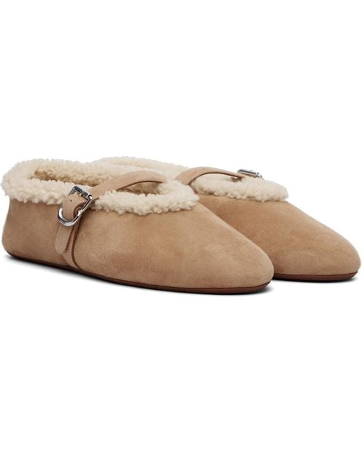 Alaïa Black Merino Shearling Ballerina Flats
