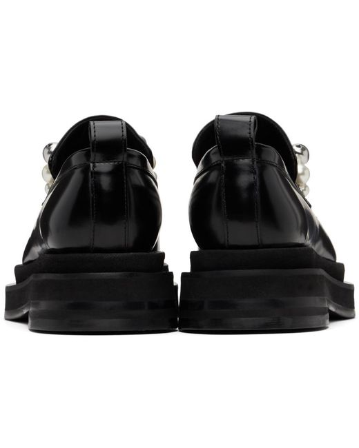 Simone Rocha Black Bell Charm Heart Toe Platform Loafers