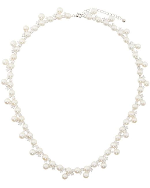 Hatton Labs White Pearl Tennis Chain Necklace for men