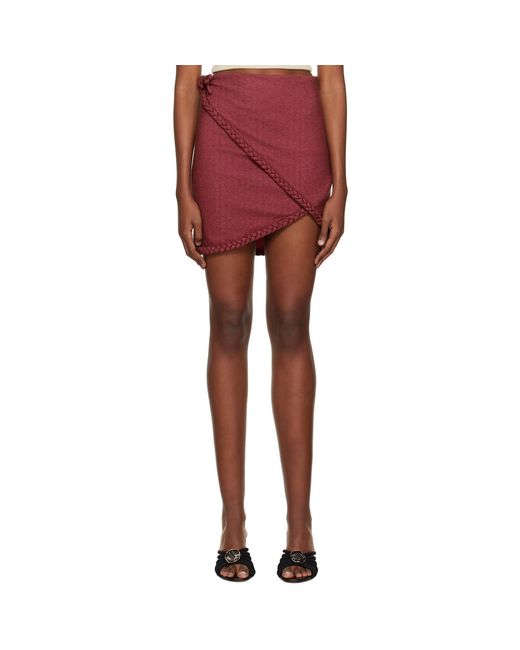 Helenamanzano Red Braided Miniskirt