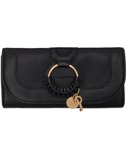 Portefeuille long noir à ornement hana See By Chloé en coloris Black