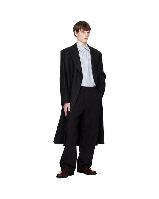 Hope Black Elasticated Wide Leg Trousers for men