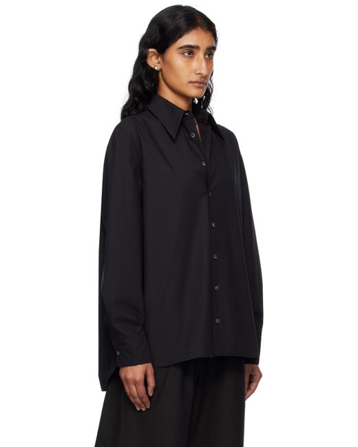 Bambou Roger Kwong Blue Cotton Poplin Oversized Long Sleeve Shirt