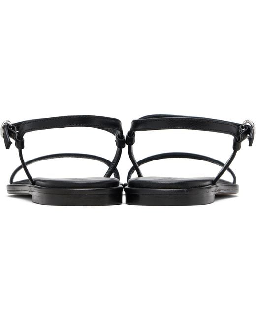 Aeyde Black Nettie Leather Sandals