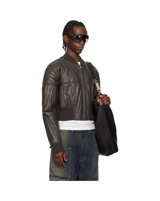 Rick Owens Black Moncler + Geocamo Cropped Flight Jacket for men