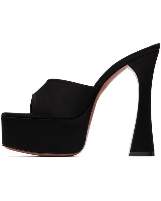 AMINA MUADDI Black Dalida Plateau Slipper Heeled Sandals