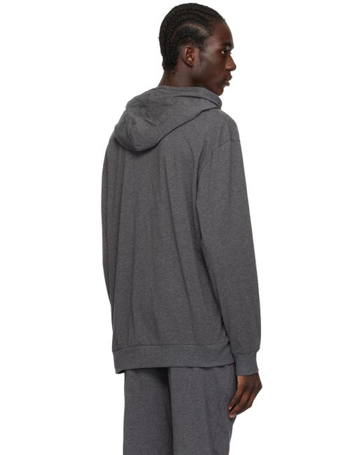 Pull à capuche gris à logo imprimé HUGO pour homme en coloris Black