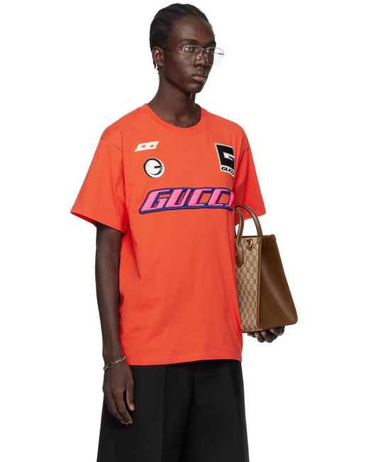 Gucci Orange Patch T-Shirt for men
