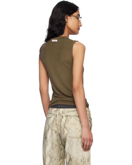 Acne ブラウン リブタンクトップ Multicolor