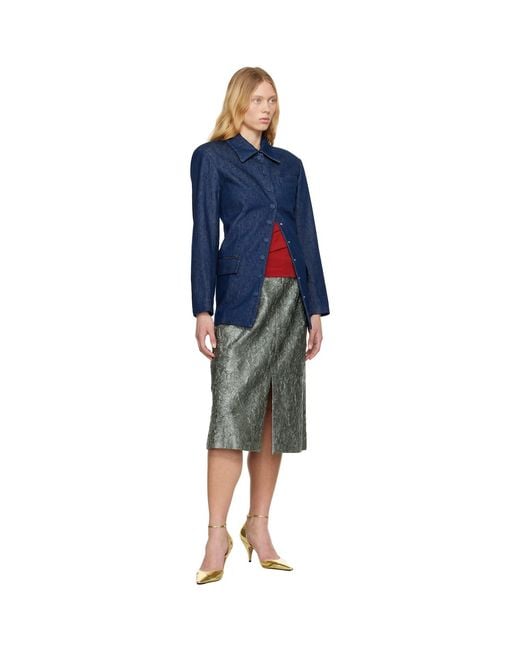 Dries Van Noten Blue Press-Stud Denim Jacket