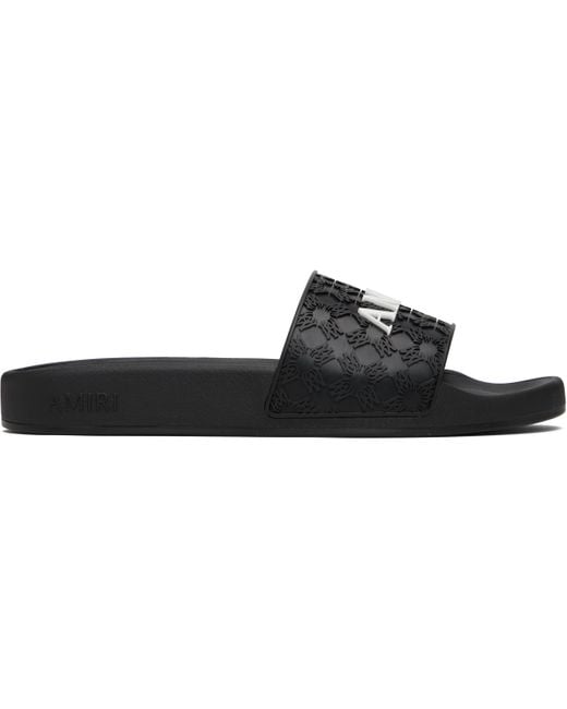 Amiri Black Ma Quad Pool Slides for men