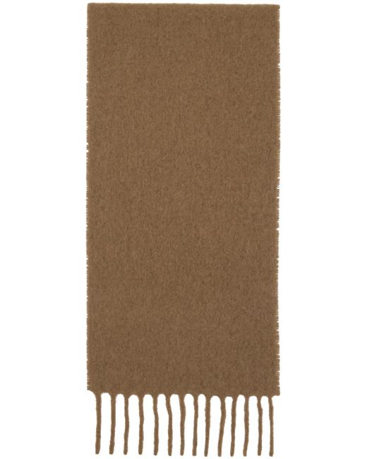 Totême  Brown Monogram Leather Patch Scarf