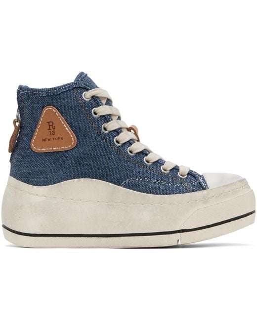 R13 Blue Indigo Kurt Denim Sneakers