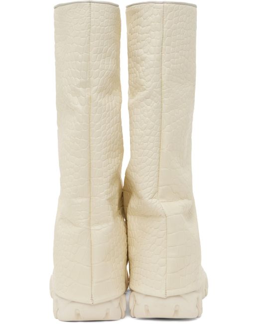 Rombaut White Off- Boccaccio Ii Rain Apple Leather Tall Boots