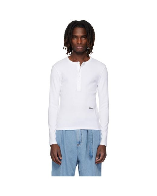 Rhude Black Logo Ls Henley for men