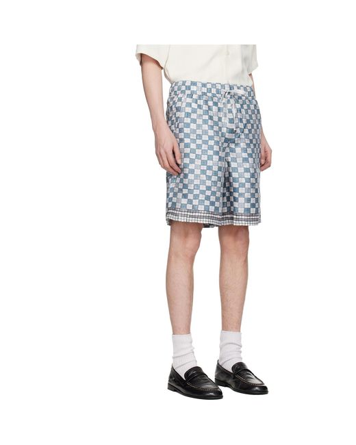 Amiri Blue Ma Checkered Shorts for men