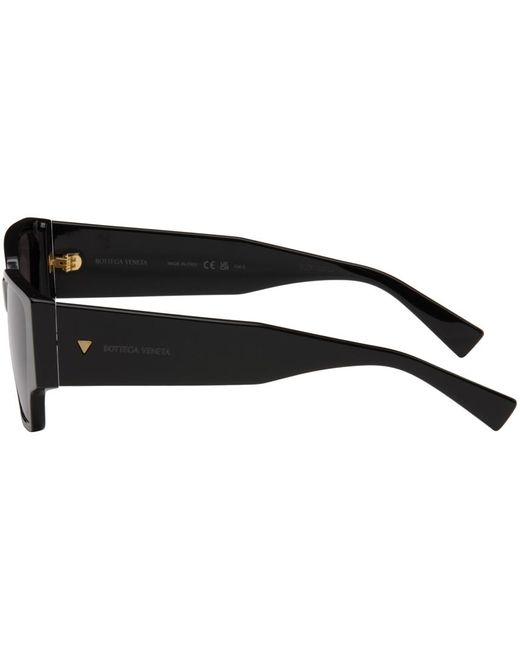 Bottega Veneta Black Bold Triangle Stud Squared Sunglasses