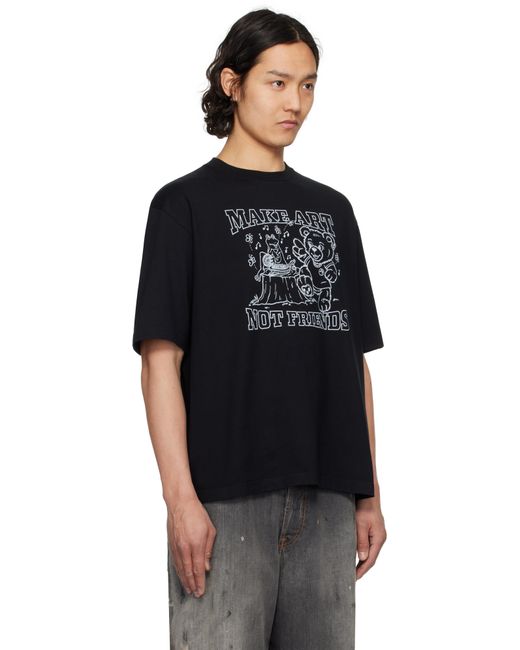 メンズ Ambush ブラック 'Make Art' Tシャツ Black