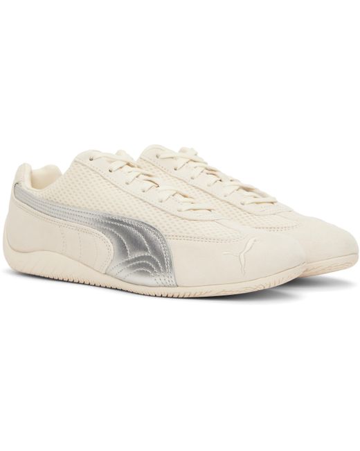 メンズ PUMA ベージュ＆シルバー Speedcat Premium スニーカー Black