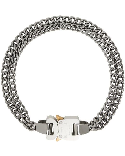 メンズ 1017 ALYX 9SM シルバー 2x チェーン バックル ネックレス 