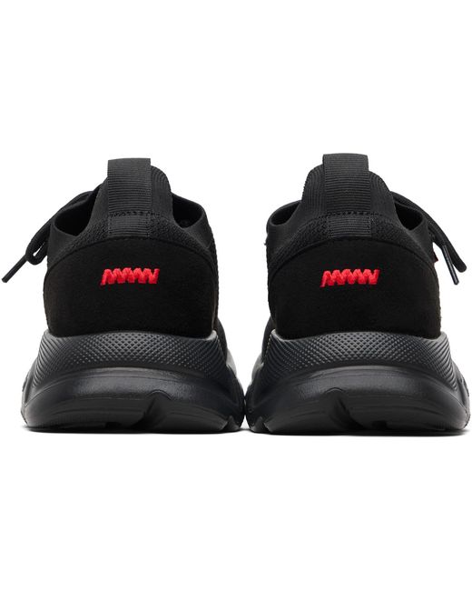 HUGO Black Logo Flag Sneakers for men