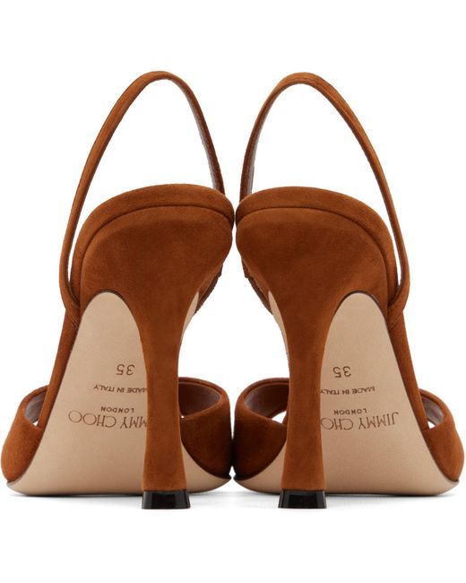 Jimmy Choo Brown Tan Emani 100 Heeled Sandals