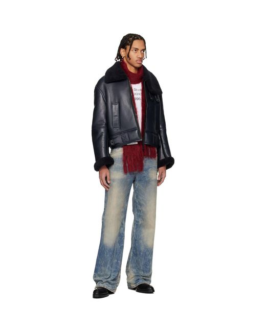 Acne Black Lambskin Shearling Jacket for men