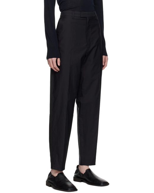 Lemaire Black Washed Trousers for men