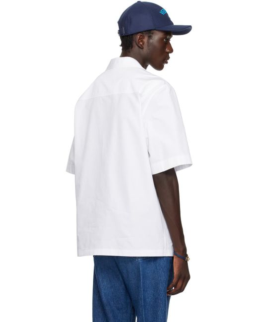Chemise blanche à logo nautique Versace pour homme en coloris White