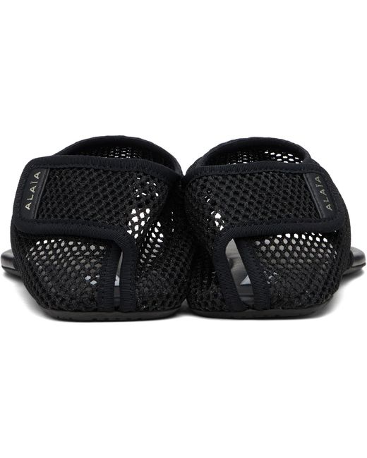 Alaïa Black Thong Fishnet Sandals