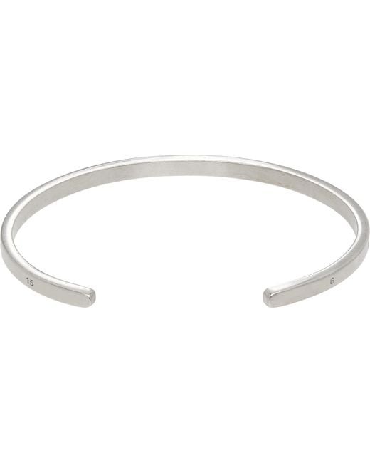 Maison Margiela Metallic Number Reference Cuff Bracelet for men