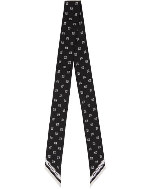Écharpe de style bandeau noir et blanc à motif 4g Givenchy en coloris Black